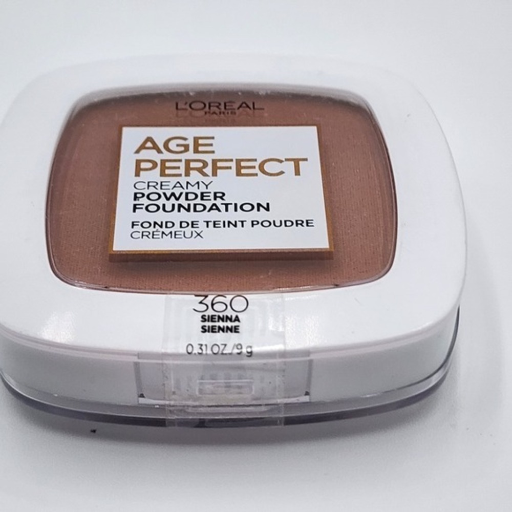 L'Oreal Paris Age Perfect Creamy Pressed Powder Foundation Sienna 360 New Sealed - Picture 2 of 3